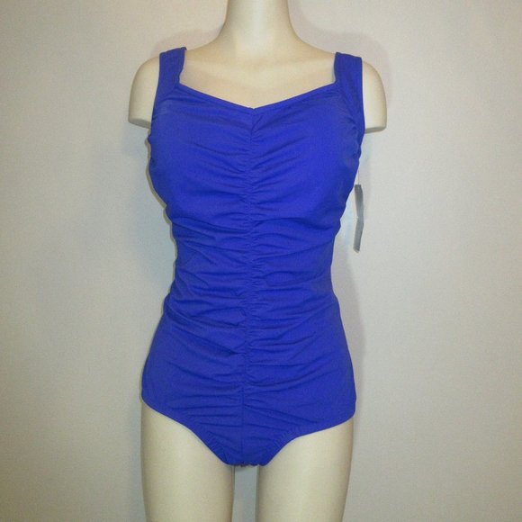 NWT  Maxine of Hollywood Royal Blue Swim Suit size L/XL - Picture 1 of 9
